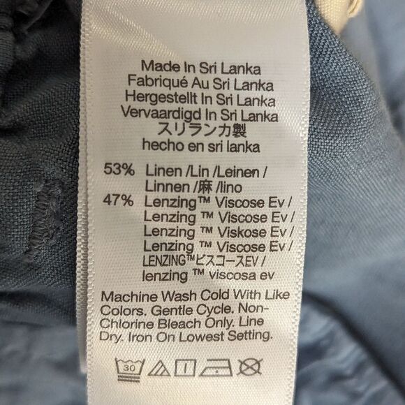 Madewell Pleated Linen Blend High Waist Tailored Tapered Pant Sz 8 in Ocean - Picture 8 of 13